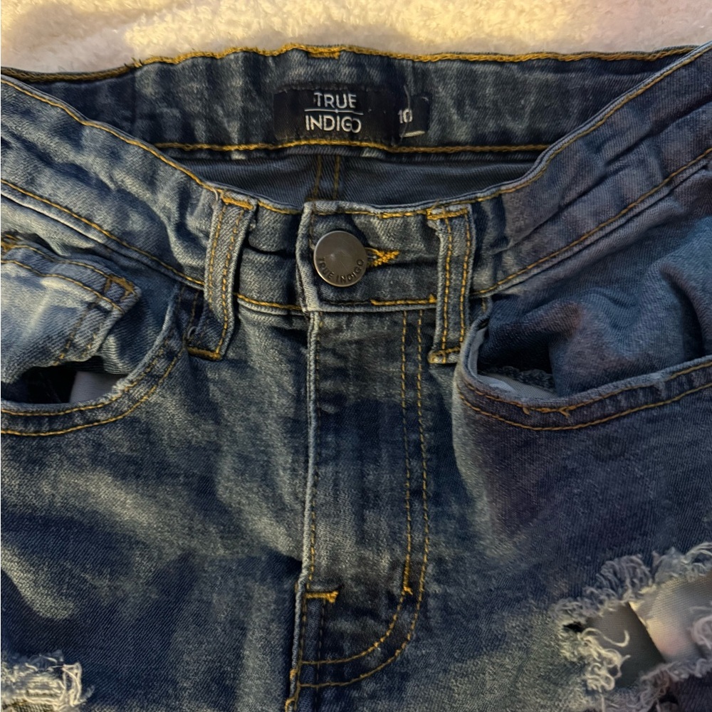 True Indigo Boys Distressed Blue Distressed  Jeans